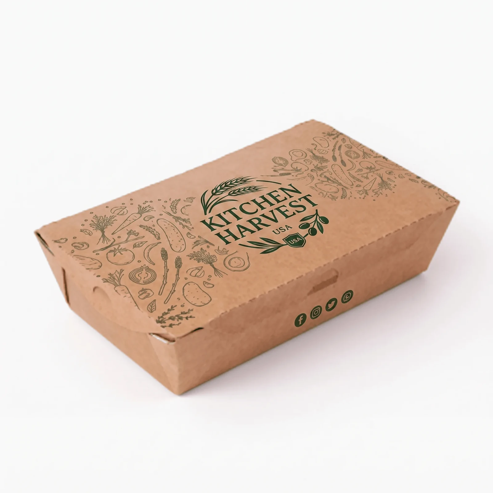 Custom Front Tuck Collapsible Take Out Boxes